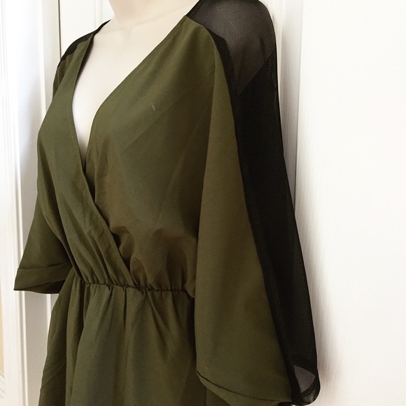 Green Mesh Romper - Picture 2 of 5